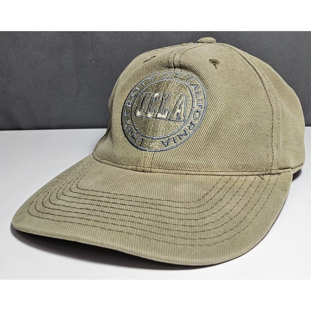Vintage UCLA Bruins Hat Tan Circle Seal Strapback Dad Cap College Y2K NCAA